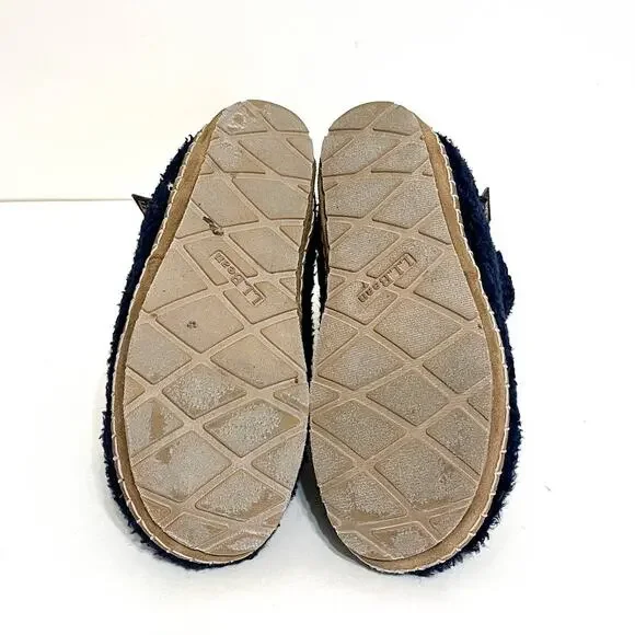 LL Bean Cozy Slipper Women Booties Shoes Size 7 Blue Pile Sherpa Fleece #507186 - Picture 5 of 8